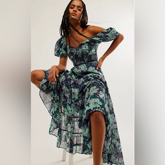 Free people sun drenched maxi in emerald - Picture 4 of 4